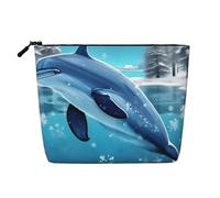 Winter The Dolphin Faux sac de maquillage en chanvre respectueux de l'environnement et durable, design simple, facile à ranger vos essentiels de beauté, noir, taille unique