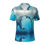 Winter The Dolphin Polo de golf à manches courtes pour homme, Noir , S