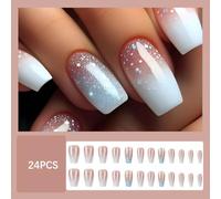 Winter Theme With Snowflake Designs Durability Fake Nails For Festive Occasions Easy Application Christmas Snowflake Press On Nail
