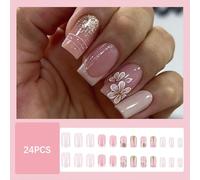 Winter Theme With Snowflake Designs Durability Fake Nails For Festive Occasions Easy Application Christmas Snowflake Press On Nail