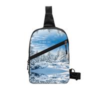 Winter Trees Sac de sport pliable avec plusieurs poches, tissu polyester résistant à l'eau, sac à dos de voyage compact