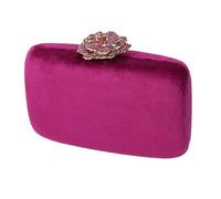 Winter Velvet Clutch Bag Diamond Flower Lock Elegant Evening Designer Purse Wedding Chain(Color-01)