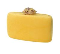 Winter Velvet Clutch Bag Diamond Flower Lock Elegant Evening Designer Purse Wedding Chain(Color 2)