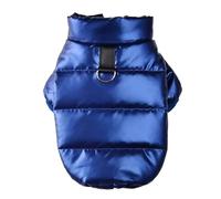 Winter Warm Chihuahua Pug Shih Tzu Clothing Bright Color PU Leather Dog Jacket Outdoor Waterproof Pet Coat Clothing,Bleu,XS