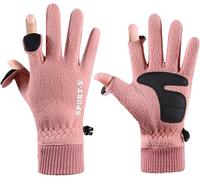 Winter Warm Fleece Gloves Men Women Touch Screen Cold Weather Gloves Adjustable Wrist Gloves Thermal Gloves For Running Skiing