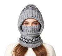 Winter Warm Knitted Cap - Women’s Hat with Neck Warmer Windproof Design | Outdoor Sports Accessory for Ladies, Girls, Cold Weather, Snow Activities, Hiking, Camping, and Gift Ideas