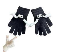 Winter Warm Magnetic Gloves, Funny Winter Gloves For Knitted, Warm Gloves For Women Extreme Cold,Couples Gloves Mitten (Black)