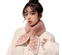 Winter Warm Scarf Faux Rabbit Fur Wool Collar Autumn Winter Geometry Print Fashion Crochet Knitted Wool Collar for Women