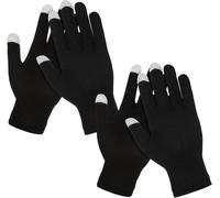 Winter Warm Touch Screen Gloves 2 Pairs Thermal Gloves Windproof Stretchy Sports Gloves For Men Women Cold Weather, Black, One Size