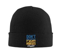 Winter Warmth,Don't Push The Horses Skullies Beanies Caps Unisex Hip Hop Winter Warm Knit Hat Adult Funny Sarcastic Minds Bonnet Hats