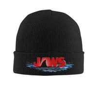 Winter Warmth,Jaws Logo Great White Shark Fin Emerging from The Ocean Surface Knitted Hat Beanie Autumn Winter Hats Warm Cap Men Women Gift
