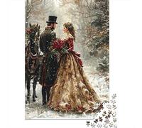 Winter Wedding Scene Adult Puzzle for Home Wolf Dreamcatcher Art Educational Game Decompression & Wall Decor 70x50cm 1000pcs
