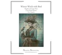 Winter Witch and Bird Cross Stitch Pattern - Regular Size Edition: Regular and Large Print Cross Stitch Pattern