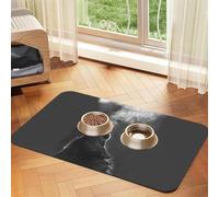 Winter Wolf Tapis d'alimentation pour animaux de compagnie avec dessus en polyuréthane absorbant l'eau et base en caoutchouc - Tapis de nourriture antidérapant pour chiens, chats et animaux de