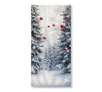 Winter Wonderland Bannière décorative pour porte d'entrée, décoration de porte d'entrée, toile de fond à suspendre pour intérieur ou extérieur, fournitures festives, 91,4 x 183 cm