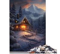 Winter Wonderland Cabin Puzzle 1000 Pièces Educa Jouet en Bois Divertissement Créatif Décoration Intérieure Jeu Éducatif Challenge Toy pour Adultes Et Enfants À Partir De 12 Ans 1000pcs (75x50cm)
