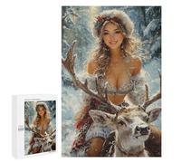 Winter Wonderland Deer Ride Puzzle 1000 Pièces Educa Jouet en Bois Cadeau Unique Décoration Intérieure Jeu Éducatif Challenge Toy Adultes Et Enfants À Partir De 14 Ans 1000 PCS