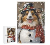 Winter Wonderland Dog-12 Puzzle 1000 Pièces Educa Jouet en Bois Cadeau Unique Décoration Intérieure Jeu Éducatif Challenge Toy Adultes Et Enfants À Partir De 14 Ans 1000 PCS