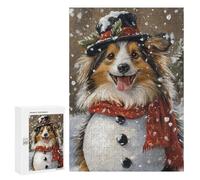 Winter Wonderland Dog-12 Puzzle 1000 Pièces Educa Jouet en Bois Cadeau Unique Décoration Intérieure Jeu Éducatif Challenge Toy Adultes Et Enfants À Partir De 14 Ans 300 PCS