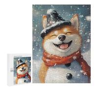 Winter Wonderland Dog-13 Puzzle 1000 Pièces Educa Jouet en Bois Cadeau Unique Décoration Intérieure Jeu Éducatif Challenge Toy Adultes Et Enfants À Partir De 14 Ans 500 PCS