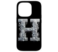 Winter Wonderland Icicle Snowflake Lettre H Coque pour iPhone 14 Pro