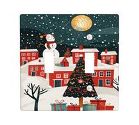 Winter Wonderland Plaque de protection pour interrupteur, scène de Noël festive rouge et verte pour décoration d'intérieur, plaques murales en thermoplastique, taille standard à double bascule