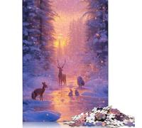 Winter Wonderland Puzzle 1000 Pièces Cadeau Unique Jeu Éducatif Défi Jouet À De Qualité Supérieure Peinture Art pour Adultes Et Enfants À Partir De 12 Ans 500pcs (52x38cm)