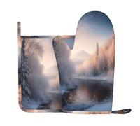 Winter Wonderlands Ensemble de gants de cuisine et maniques pour la cuisson au four et les grillades
