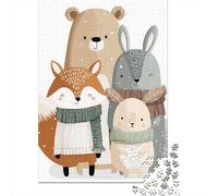 Winter Woodland Friends Puzzle 1000 Pieces Cadeau Unique Jeu Éducatif Challenge Toy À De Qualité Supérieure Peinture Art pour Adultes Et Enfants À Partir De 14 Ans 70x50cm/1000pcs