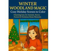 Winter Woodland Magic: Cozy Holiday Scenes to Color: Charming Line Art Animals, Snowy Forests & Christmas Home Moments