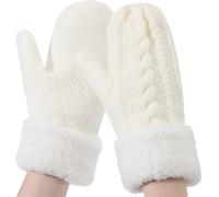 Winter Wool Mittens Knitted Ski Gloves Fingerless Cycling Mittens Warm Gloves Wrist Warmer Gloves"".[J170]