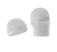 Wintermütze Einzelne Mütze mit Zwei Tragweisen für Männer & Frauen - Doppelgebrauch Strickmütze Warm Große Kopfform Casual Vielseitig Kombinierbar Wollmütze, 01-Gris clair, Taille unique