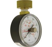 Winters PET Series Manomètre à double échelle en acier pour test d'eau avec lentille en polycarbonate, 0-160 psi/kpa, cadran de 6,3 cm, précision de -3-2-3%, raccord de tuyau pivotant femelle de 1,9
