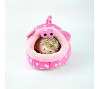 Winterworm Lit de Hamster,Niche en Peluche - pour Animal de Compagnie, Hamster, hérisson, Cochon d'Inde, Chaton - Douce - avec Rembourrage Amovible(Les Porcs, s)