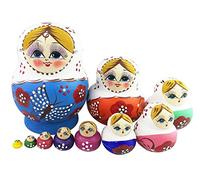 Winterworm Lot de 10 poupées russes russes en bois en forme de papillon pour enfants