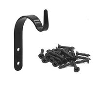 Winterworm Lot de 20 crochets muraux en fer noir avec 40 vis pour décoration de jardin pour plantes, mangeoires à oiseaux, carillons éoliens