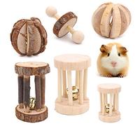 Winterworm Lot de 6 jouets à mâcher en bois pour hamster, souris, chinchillas, lapin, gerbille, cochon d'Inde