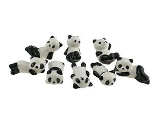 Winterworm Lot de 8 porte-baguettes panda en céramique noir et blanc super mignon pour la décoration de la maison