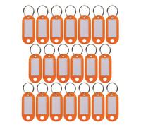 WINTEX Porte Clé Etiquette - 20 pièces - Porte Cle avec Etiquettes en Plastique Résistant - Porte Clef Colorés pour Organisation Voyages Animaux Domestiques - Orange
