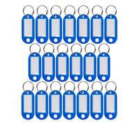 WINTEX Porte Clé Etiquette - 20 pièces - Porte Cle avec Etiquettes en Plastique Résistant - Porte Clef Colorés pour Organisation Voyages Animaux Domestiques - Bleu