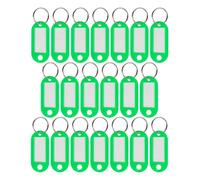 WINTEX Porte Clé Etiquette - 20 pièces - Porte Cle avec Etiquettes en Plastique Résistant - Porte Clef Colorés pour Organisation Voyages Animaux Domestiques - Vert