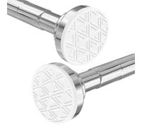 wintfarm Tringle à rideau de douche extensible de 48 à 200 cm, sans perçage, réglable, antidérapante, ne rouille pas, acier inoxydable 304, pour salle de bain, cuisine (argenté, 48 à 200 cm)