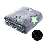 Winthome Couverture Enfant Phosphorescente, Plaid Polaire Flanelle Douce, Couverture Bebe Brillent dans Le Noir, Plaid Enfant pour Garcon et Fille, Noël, Cadeau, Toutes Saisons (Etoile, 120 x 150 cm)
