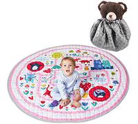 Winthome Tapis de jeu pour bébé, sac de rangement, sûr, non toxique, antidérapant, sac de rangement, tapis d'éveil, pliable, lavable, tapis de pique-nique pour enfants, 150 cm