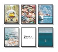 Winund Set de 6 affiche decoration murale 30x40 cm - poster mural nature et abstrait sans cadre - affiche 30x40 pour salon, chambre ou entrée - tableaux décoratifs inspirés par la nature