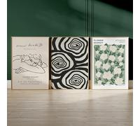Winund set de 6 posters muraux 30x40 cm, SANS CADRE, décoration murale de chambre, tableaux, posters et arts décoratifs, accessoires de décoration intérieure, affiche decoration murale (BLACK50X70)
