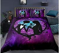 WINUO Décoration d'halloween Housse de Couette 140x200cm, Impression Numérique 3D Jack Parure de Lit pour Enfants 100% Microfibre avec 1 Taie d'oreiller 65x65c