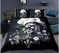 WINUO Décoration d'halloween Housse de Couette 200x200cm, Impression Numérique 3D Parure de Lit pour Enfants 100% Microfibre avec 2 Taie d'oreiller 50x75cm