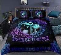 WINUO Décoration d'halloween Housse de Couette 220x240cm, Impression Numérique 3D Jack Parure de Lit pour Enfants 100% Microfibre avec 2 Taie d'oreiller 65x65cm