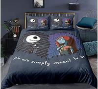 WINUO Décoration d'halloween Housse de Couette 220x240cm, Impression Numérique 3D Jack Parure de Lit pour Enfants 100% Microfibre avec 2 Taie d'oreiller 65x65cm